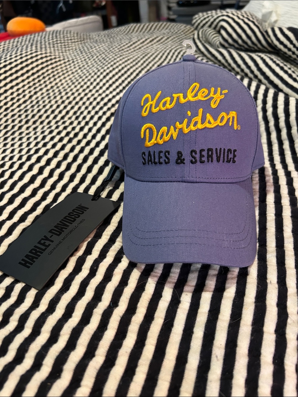 Harley-Davidson Purple Baseball Cap with Yellow Script Logo